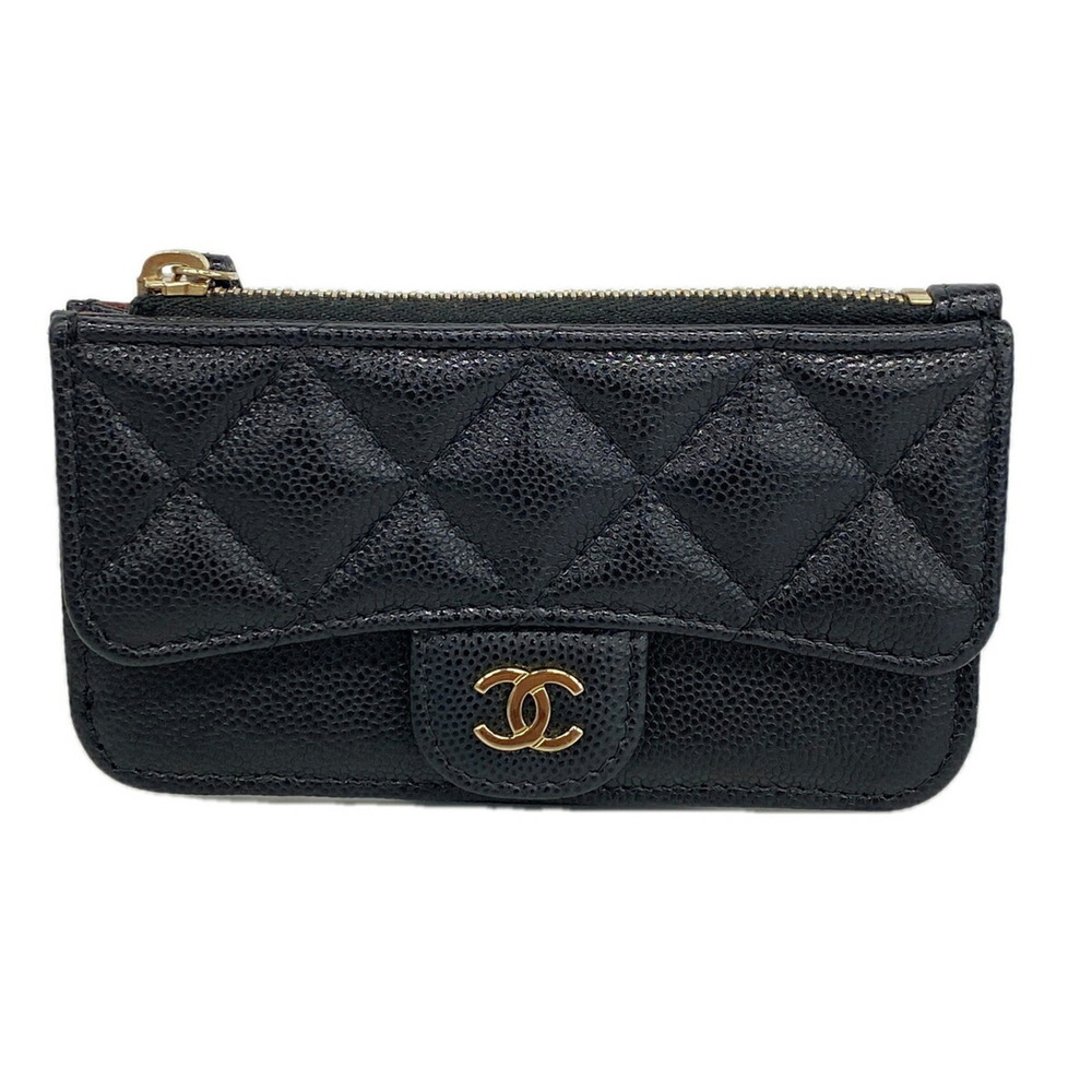 CHANEL Black Caviar Leather Wallet